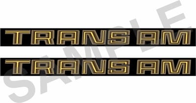 1970-1993 Pontiac Firebird doorhandle sticker goud look - opdruk: TRANSAM