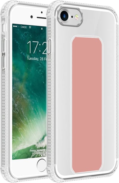 Cadorabo Hoesje geschikt voor Apple iPhone 7 / 7S / 8 / SE 2020 in ROZE - Beschermhoes gemaakt van flexibel TPU silicone Cover Case met houder en standfunctie