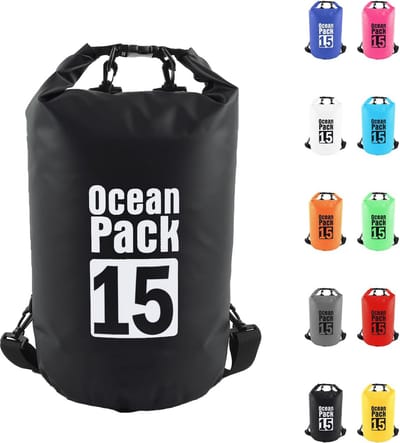 Waterdichte Tas - Dry Bag - Watersport Uitrusting - Rol Top Systeem - 15 Liter - Zwart