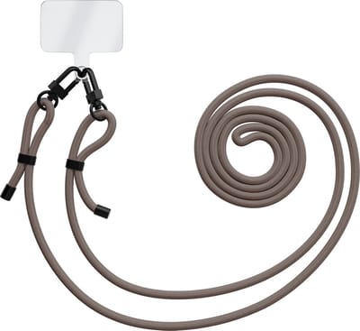 Casimoda® - Universeel telefoonkoord met dubbele sluiting - Telefoonketting - Phone cord - Verstelbaar koord voor telefoon - Bruin
