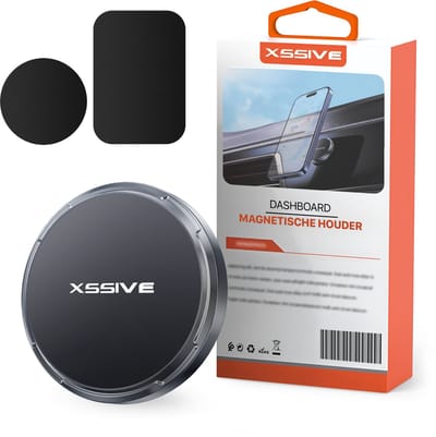 Xssive Magnetische Telefoonhouder Auto - Dashboard - Klein - GSM Houder Auto Magneet - Inclusief Magneetstickers - Telefoonhouders Auto Magnetisch - Anti Slip Oppervlak - Metaal - Universele Autohouder - Smartphonehouder