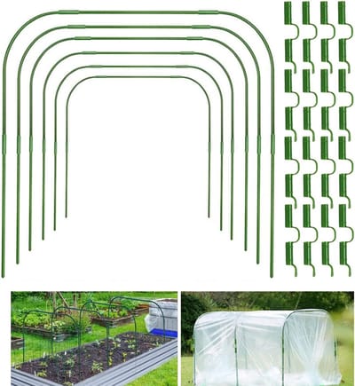 Kweektunnel Hoepels - Plant Bescherming - Verhoogde Bedden - Roestvrij Metaal Frame - 6 Sets - Groen
