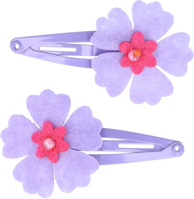 Haarsoires Haarspeld Klikklak 5cm - Bloem - Vilt - Paars - Set van 2 - Haarclip Speldjes - Makkelijk in Gebruik - Haaraccessoires voor Volwassenen & Kinderen - Hair Clip - Decoratieve Haaraccessoire