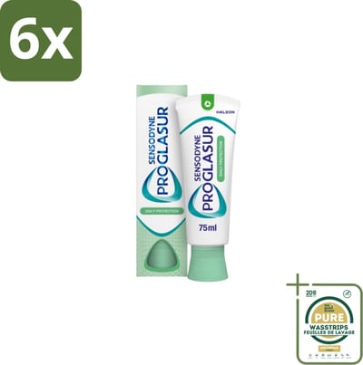 Sensodyne Tandpasta ProGlasur Daily Protection Daily Protection 75 ml - Voordeelverpakking - 6 stuks - Gevoelige tanden - Tandglazuur