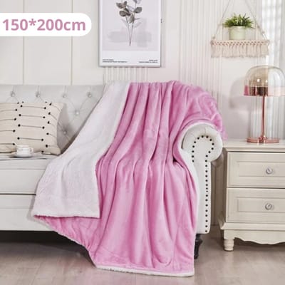 Bovista Deken - Pluche - Wollen - Dekentje - Fleece - Plaid - Knuffeldeken - Bank Deken - 2 Persoons - Roze