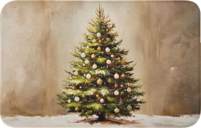 Badmat 80x50 cm - Antislip - Kerst - Sfeer - Groen - Badmatten voor badkamer - Badkamermat - Douchemat - Badkamer mat