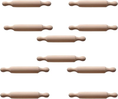 Set van 10 Mini Houten Deegrollers van 15,5 cm voor Kinderen - Ideaal voor Bakken en Creatieve Klussen in de Keuken