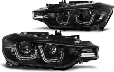 Koplampen dagrijlicht BMW F30/F31 10 11 - 05 15 ZWART U-LED BAR