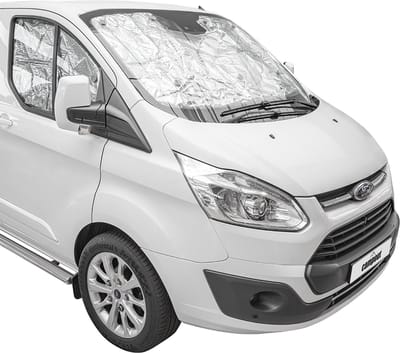 Campout Raamisolatieset voor Ford Transit Custom vanaf 2013 - Isolerende raamfolie - 7-laags materiaal - Isolatie raamfolie - Anti inkijk - Tegen hitte en kou - Incl. bevestigingszuignappen – 3 Stuks