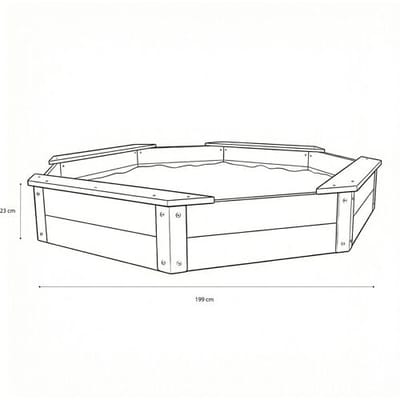 AXI Onno XXL Zandbak 200 x 200 x 23 cm in Bruin/antraciet – Met Zitbankjes – Met Hoes – FSC 100% Cederhout – Extra grote zandbak voor kinderen