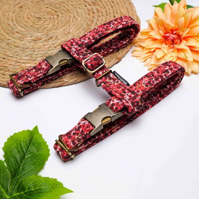 Honden tuigjes Red Flowes maat S