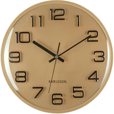 Karlsson Wandklok 3D Numbers - Goud - Ø30cm - Wandklok Scandinavisch