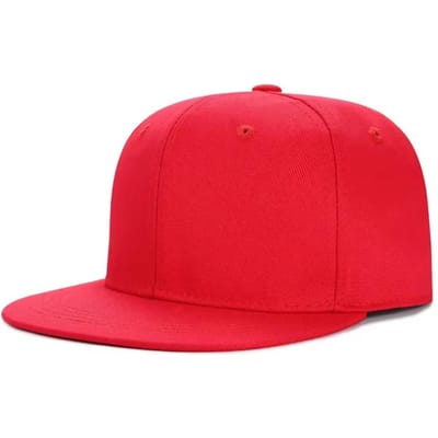 Casquette Plate Polyvalente Bord Plat Hommes Mode Urbaine Hip Hop Chapeau de Danse Noir Adjustable red
