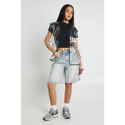 boohoo Dames Transparante Festival Regenjas Met Contrasterende Biesdetails | Zwart | Maat: Large/XL