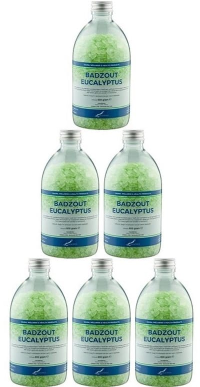 Claudius Badzout Eucalyptus - 600 gram - Fles met aluminium dop - set van 6 stuks