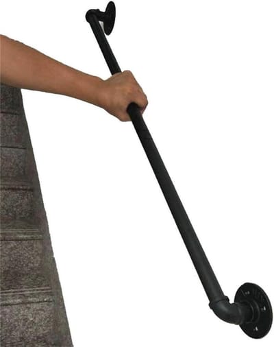 Trapleuning Kit - Traphekje Reling - Veiligheid Trap - Smeedijzer Stevig - 30-600cm - Mat Zwart