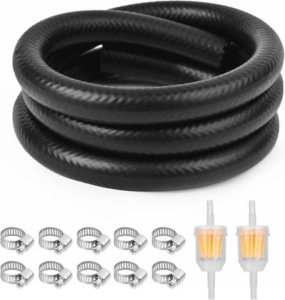 Brandstofslangset 2 meter Ø 8 mm met slangklemmen en benzinefilters voor auto, motor en scooter