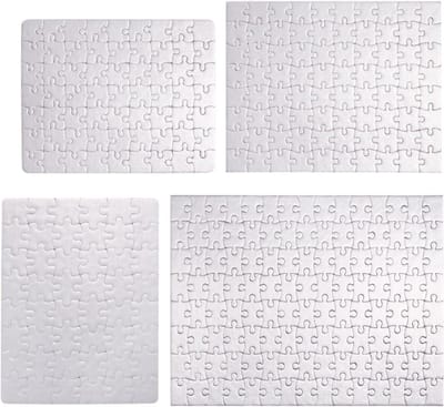 Cheriswelry 4 sets rechthoekige Sublider-puzzels in wit, rechthoekige Sublider-puzzels, warmteoverdrachtpuzzels voor doe-het-zelf handwerk, ideaal voor kerstprojecten, bruiloft
