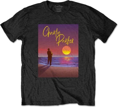 Charlie Parker - Purple Sunset Heren T-shirt - S - Zwart