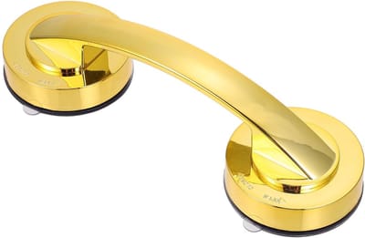 Dailygoods- Zuignap Handgreep Ergonomisch - Gouden Veiligheidsgreep - Antislip Grip - Herbruikbaar - Zonder Boren - ABS Materiaal - 18x6x4,5 cm - Badkuipgreep