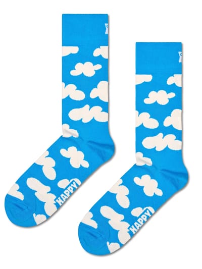 Happy Socks unisex giftbox 4P sokken cloudy blauw & zwart
