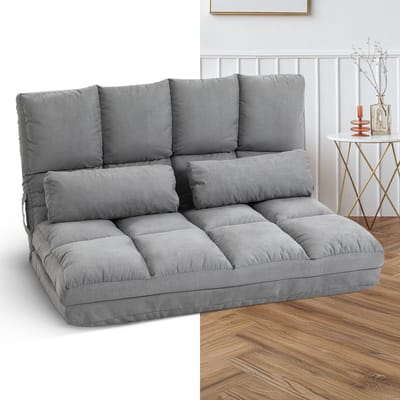 Slaapstoel - Uitklapbaar - Slaapbank - Logeerbed - Zetelbed - Slaapfauteuil - Vouwbed - 1 persoons - Zeer comfortabel - Lichtgrijs