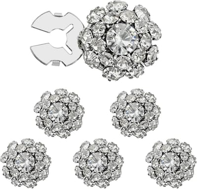 6 Stuks Afneembare Knopenhoezen met Strass voor Mouw en Overhemden - Decoratieve Knopen Trims voor Kostuums en DIY-projecten