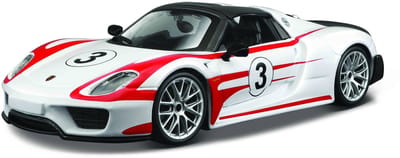 Bburago Porsche 918 - Modelauto - Schaal 1:24 - Wit/Rood/Zwart