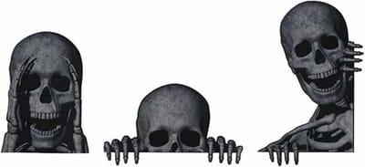 Decosticker Set3 Peeping Skeleton Natuur 34xh44cm