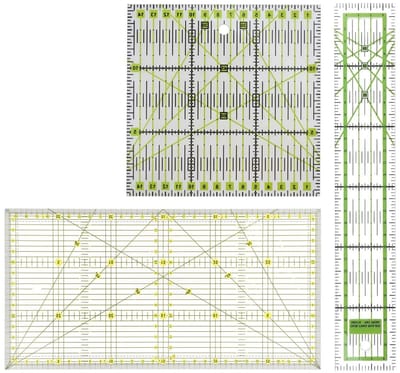 Patchwork Linialen Set van 3, Acryl Liniaal voor Quilten, Metingen en Creatieve Projecten, 30/45/60 Graden Hoek