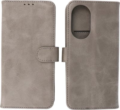 Honor 50 SE Hoesje - Book Case Telefoonhoesje - Kaarthouder Portemonnee Hoesje - Wallet Case - Grijs
