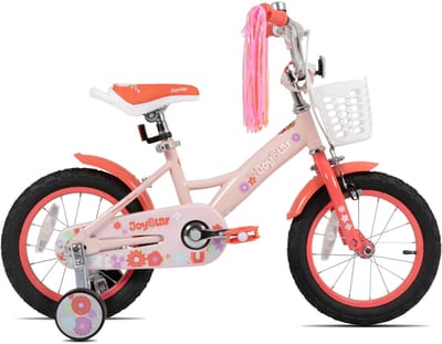 JOYSTAR Little Violet Kinderfiets voor Meisjes - 12 Inch - Met Stuurslingers - Oranje