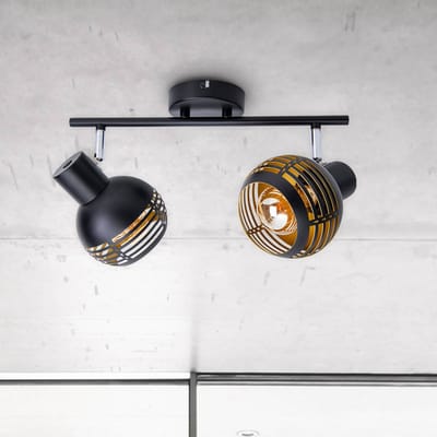 Näve Plafondlamp Casco, 2-lamps, zwart