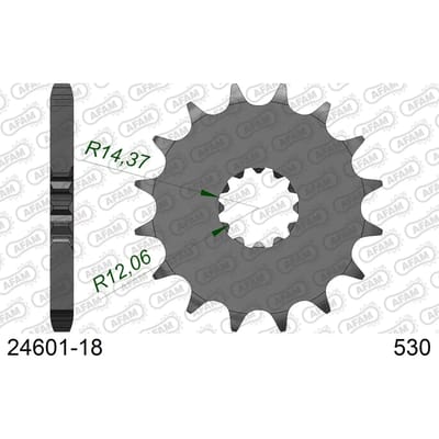 Stalen motortandwiel voor Afam 530 18 dents