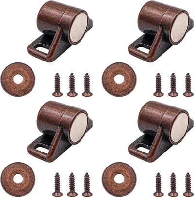 Magnetische Deurvangers voor Keukenkastjes - 4 Stuks voor Sluitende Deuren en Kasten (Brons) - Ideaal voor Opbergruimte en Organisatie