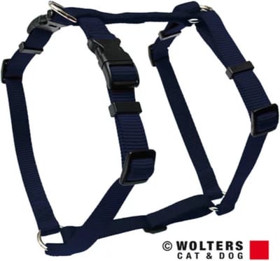 WOLTERS Cat & Dog Basic Harnas / Hondentuigje - Nylon - Marine Blauw - XL - Borstomtrek 75 - 100 cm (GELIEVE ALVORENS BESTELLEN OPMETEN)