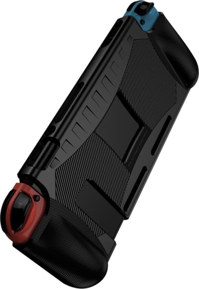 Grip TPU Bescherm Hoes Skin geschikt voor Nintendo Switch - Zwart