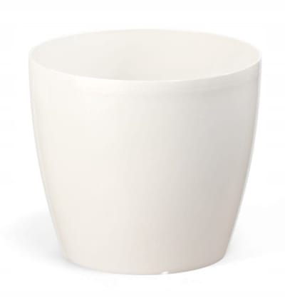 Lamela Magnolia Serie - Klassieke Plastic Bloempot - 12x10,4 cm - Witte Kleur - Weerbestendig