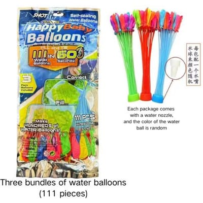 111 Pièces de Haute Qualité Auto-scellantes de Haute Qualité Eau Ballons de Haute Qualité, 3 Grappes de Haute Qualité Remplissage Rapide de Haute Qualité (as the picture,1) gray