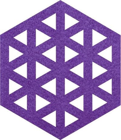 Design Hexagon vilt onderzetters - Paars - 6 stuks - ø 10 cm - Tafeldecoratie - Abstract - Glas onderzetter - Cadeau - Woondecoratie - Tafelbescherming - Onderzetters voor glazen - Keukenbenodigdheden - Woonaccessoires - Tafelaccessoires