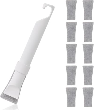 Hoekenborstel met hulpstukken voor groeven en kieren, inclusief vervangbare schoonmaaksponzen