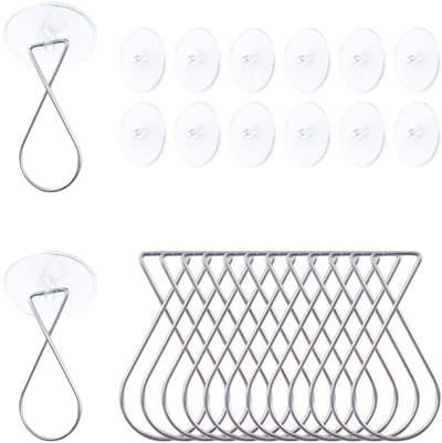 Dailygoods- Plafondhaken Zelfklevend - 24 Sets - Transparant/Zilver