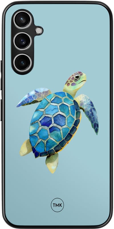 Hoesje geschikt voor Samsung Galaxy A54 - Schildpad - Blauw - TPU case - Print - Hardcase zwart telefoonhoesje