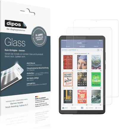 dipos – 2x Matte Pantserfolie geschikt voor Barnes Noble Nook Reading Tablet 8.7 | 9H Screenprotector