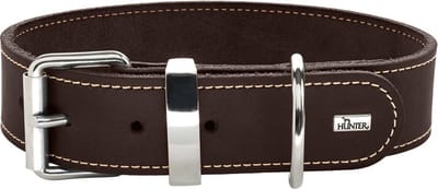 Hunter Halsband Aalborg Special Donkerbruin - Hondenhalsband - 45 cm