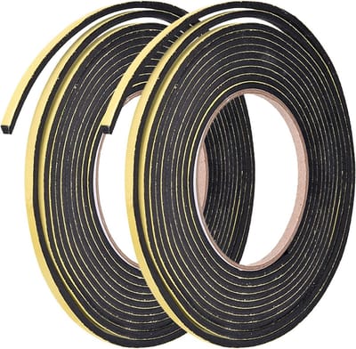 SnelShoppen - Foam Sealing Tape Zelfklevend EVA Weerbestendige Geluidsisolatie Strips voor Deuren, 2 Stuks, 5mm Breed, 3mm Dik, 4m Lengte
