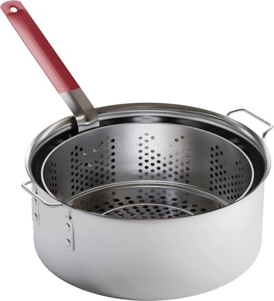 Aluminium Frituurpan - Met Mand - Lekker Frituren - Duurzaam Materiaal - 10QT - Aluminium