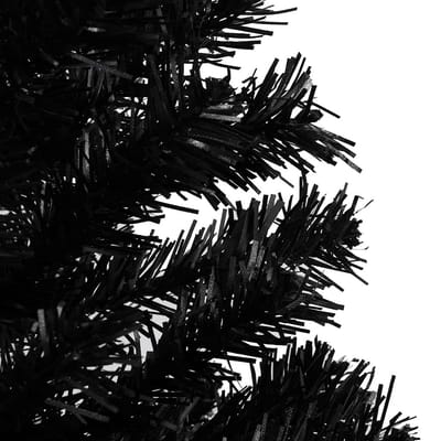 vidaXL - Kunstkerstboom - met - verlichting - en - kerstballen - 240 - cm - PVC - zwart