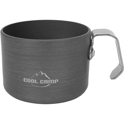 COOLCAMP Outdoor Lichtgewicht Aluminium Beker Camping Waterbeker Camping Koffiebeker Picknick Barbecue grijs