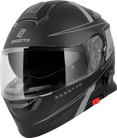 Bogotto H271 Taog Bluetooth Helm Zwart Grijs - Helm
